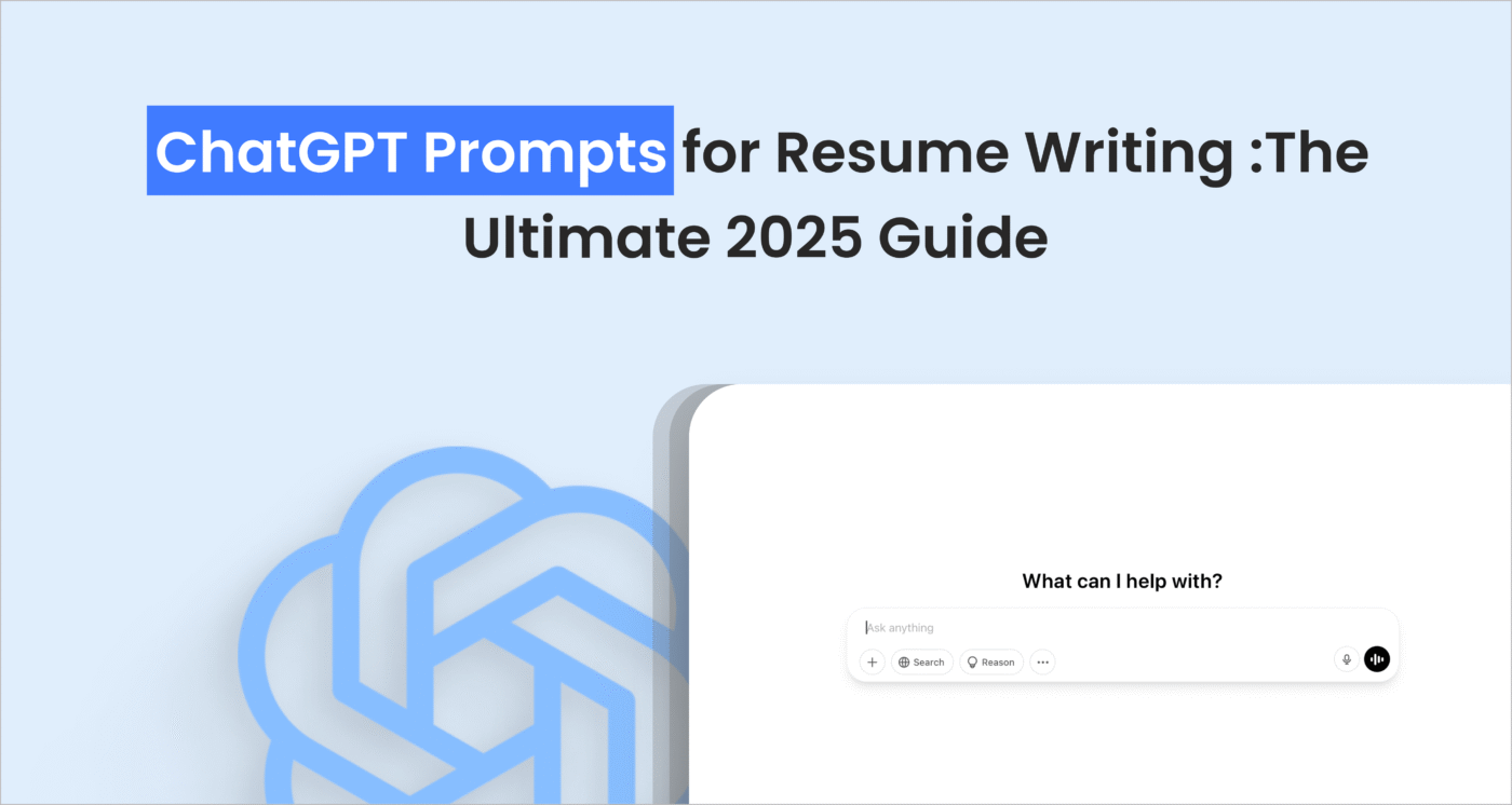 A blue ChatGPT logo and text overlaying a screen displaying a prompt asking "What can I help with?".
