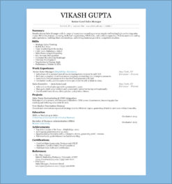 Senior Sales Manager Resume Template (ATS-Friendly)