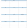 Yearly planner template with horizontal lines for writing, divided into twelve monthly columns.