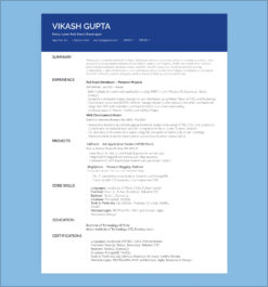 College Graduate Resume Layout showcasing skills, projects, education, and certifications in a clean, ATS-friendly design.